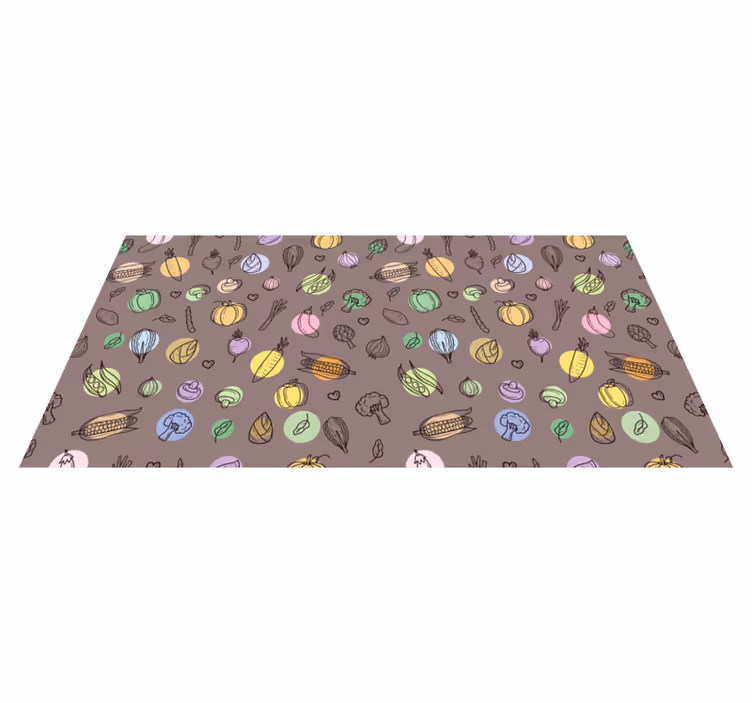 Gresie podea bucatarie legume maro - TenStickers