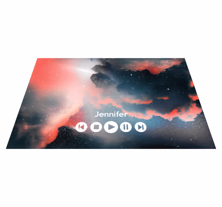 Covor de vinil adolescenți muzică personalizată spațială - TenStickers