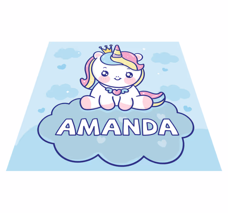 Alții covor de vinil unicorn personalizat pentru copii - TenStickers