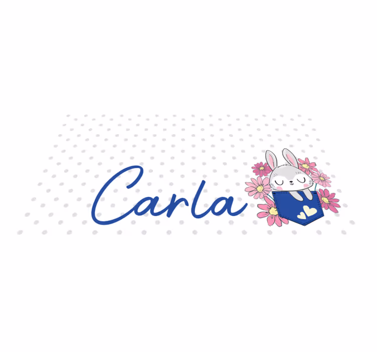 Alții covor de vinil iepuraș gri cu nume - TenStickers