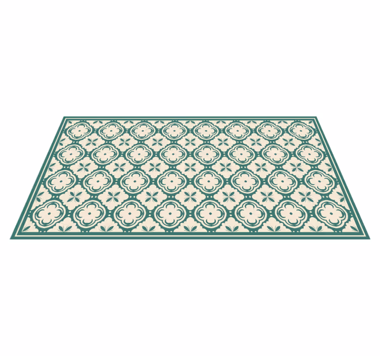 Covor de vinil marmura element floral elegant - TenStickers