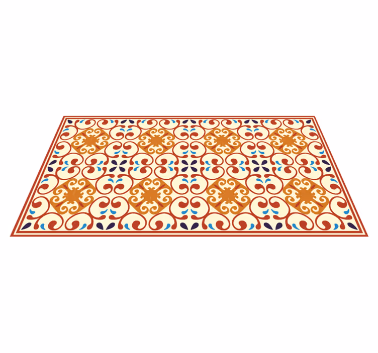 Covor de vinil mozaic motiv botanic elaborat - TenStickers