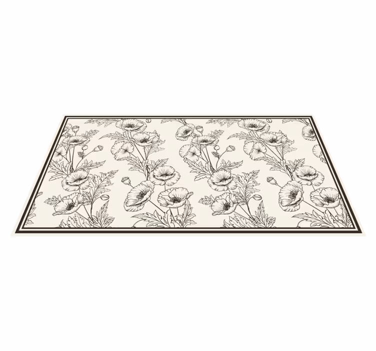 Covor de vinil hol model floral contur - TenStickers