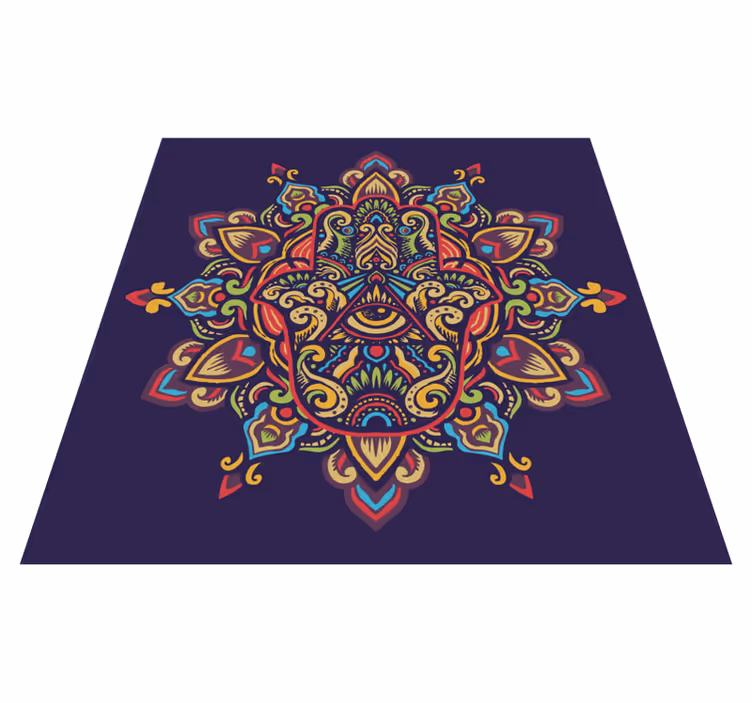 Covor vinil mandala design de fundal albastru - TenStickers