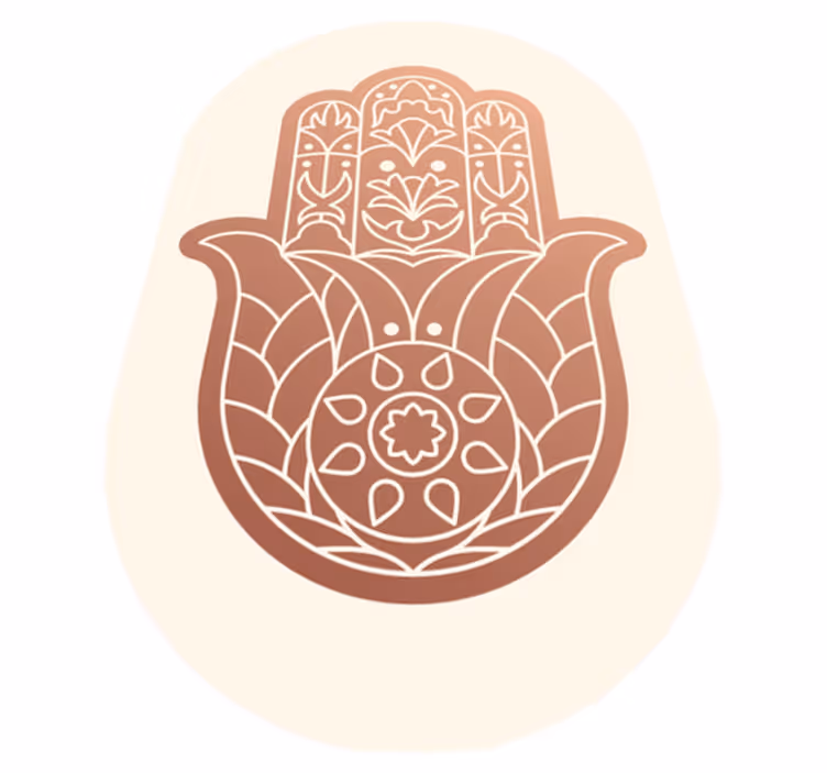 Covor vinil mandala mâna bej a fatimei - TenStickers