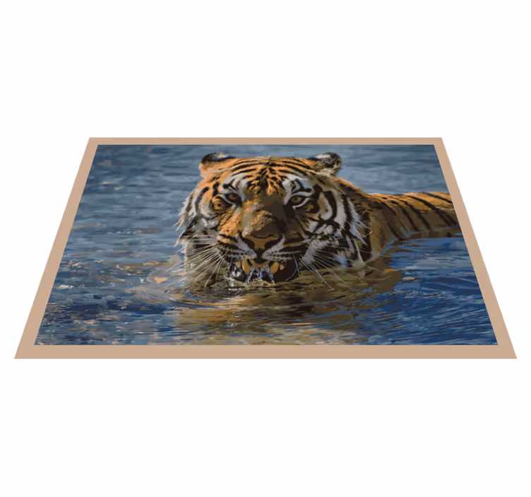 Covor de vinil pentru animale de înot tigru - TenStickers