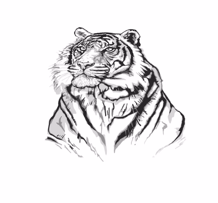 Covor vinil print animalier portret artistic tigru - TenStickers