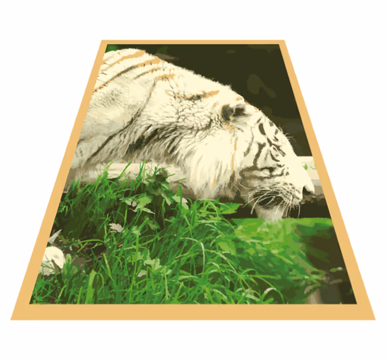 Covor alb vinil tigru animal - TenStickers