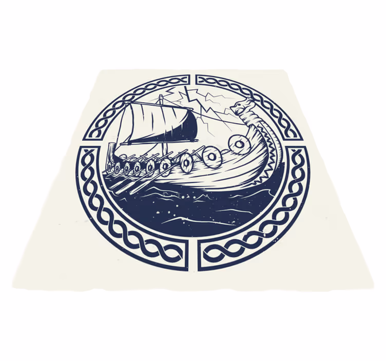 Covor vinil modern motivul navei vikinge - TenStickers