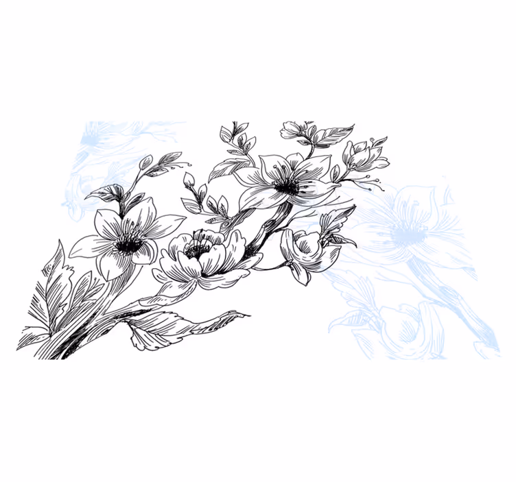 Covor vinil flori și plante conceptul de floare azurie - TenStickers