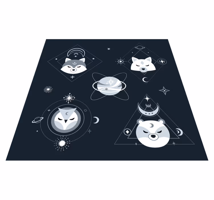 Alții covor de vinil fețe de animale cosmice - TenStickers
