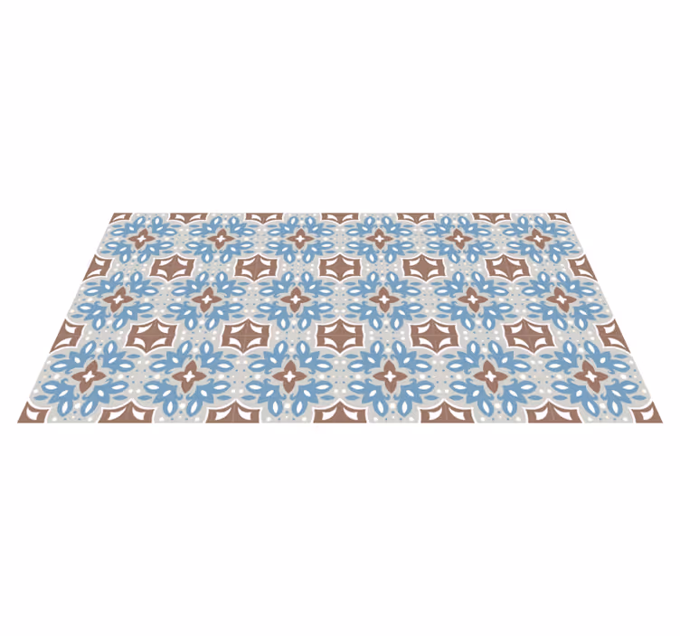 Covor de vinil pentru bucătărie model floral albastru - TenStickers