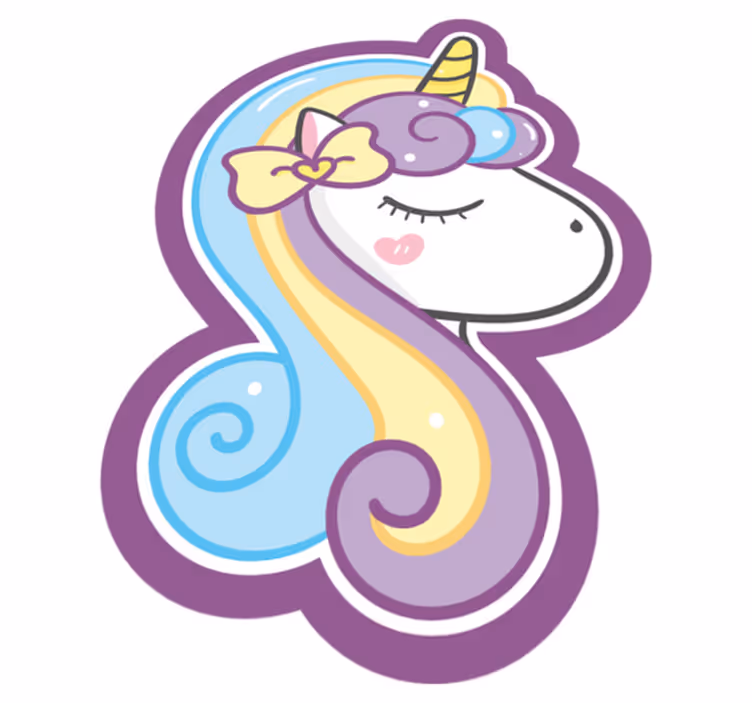 Covor unicorn mândru cu coadă curcubeu din vinil pentru copii - TenStickers