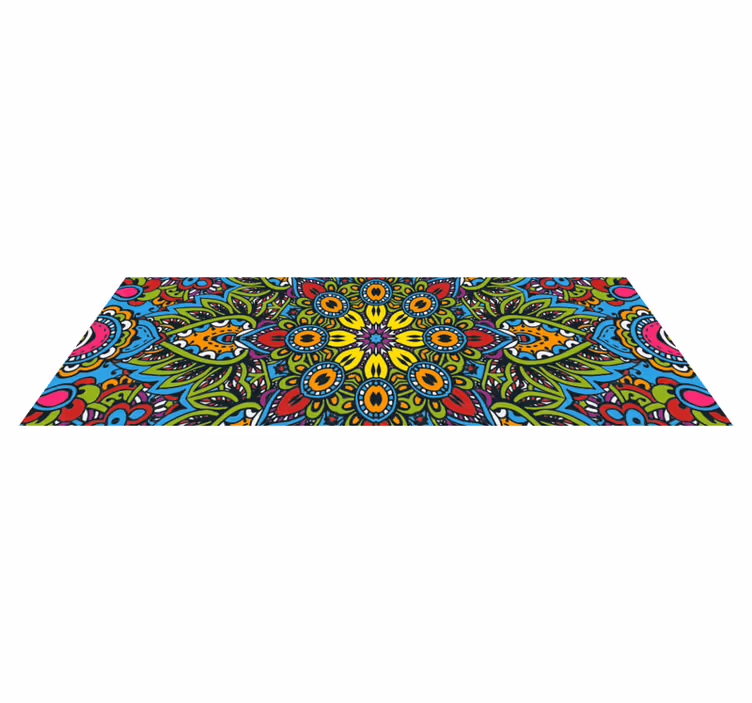 Covor vinil mandala modele florale vibrante - TenStickers