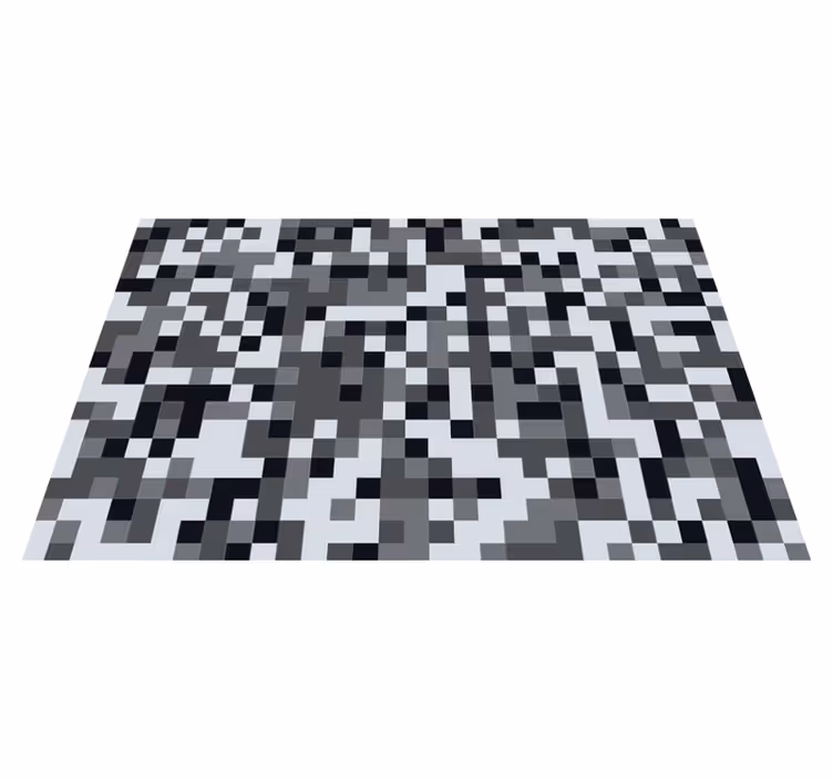 Covor de vinil geometric model gri pixelat - TenStickers