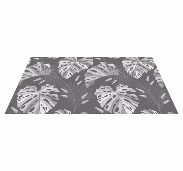 Covor de vinil cu frunze tropicale gri - TenStickers