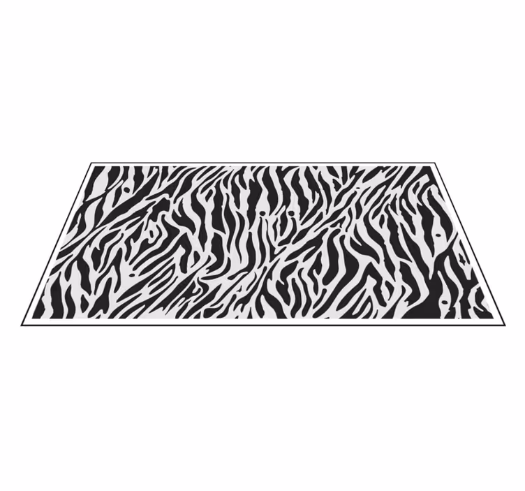 Covor de vinil cu imprimeu animal zebra alb-negru - TenStickers