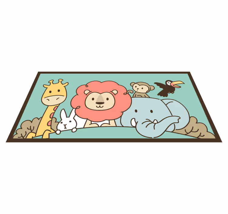 Alții covor de vinil animalele prietenilor junglei - TenStickers