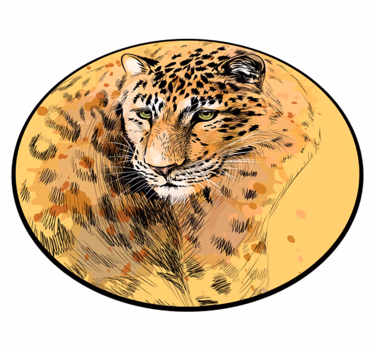 Covor vinil animal față de leopard - TenStickers