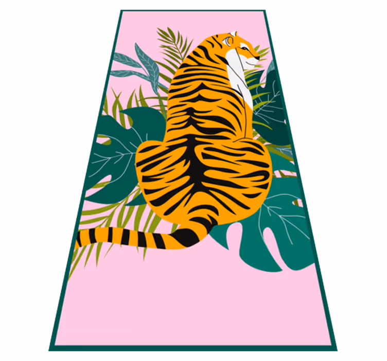 Covor vinil animal scenă cu tigru tropical - TenStickers