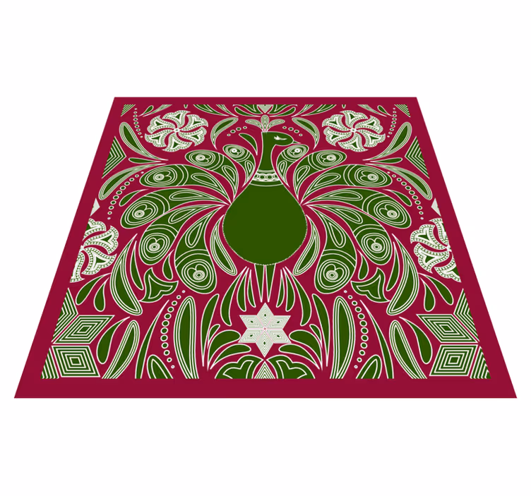 Covor vinil animal model elegant de păun - TenStickers