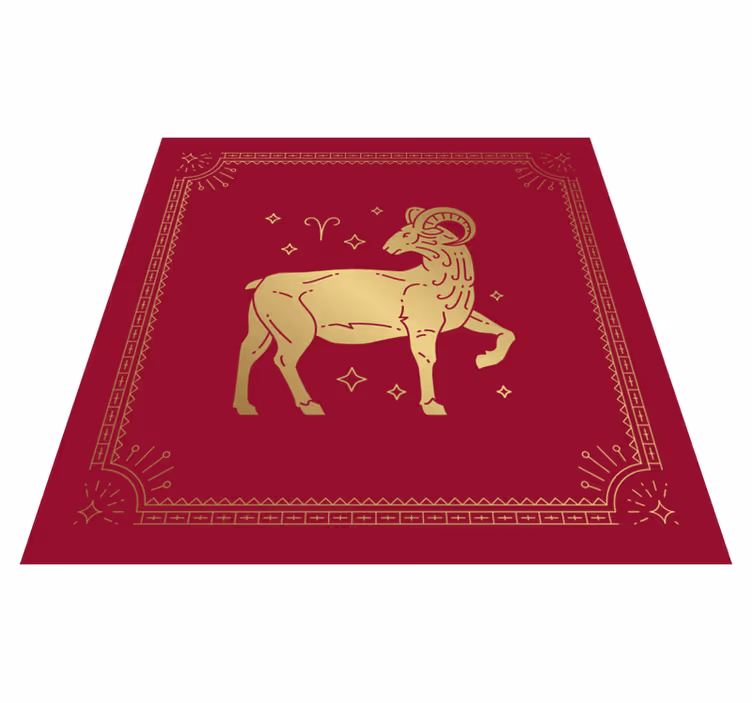 Covor vinil animal simbolul berbecului de aur - TenStickers