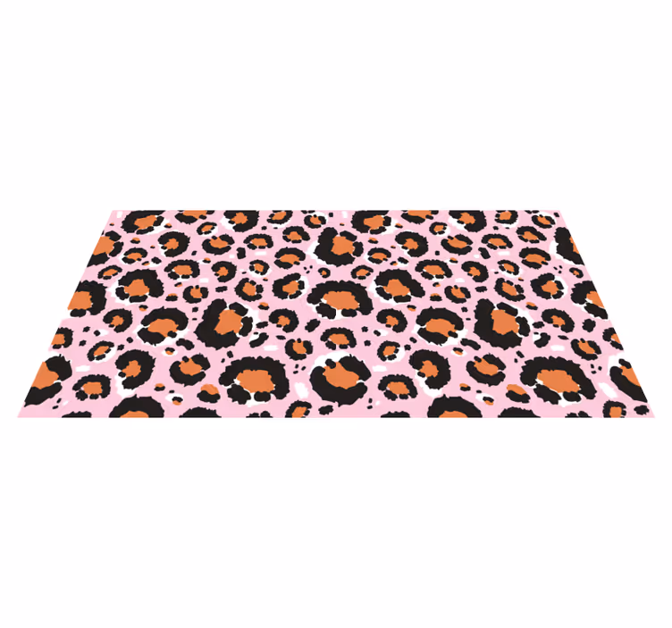 Covor roz din vinil cu imprimeu leopard - TenStickers
