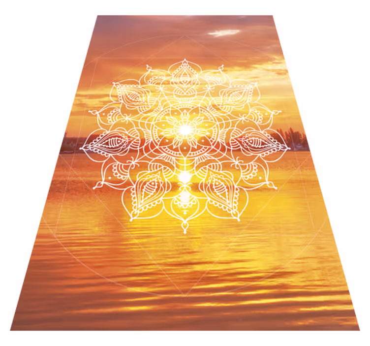 Covor vinil mandala design portocaliu strălucitor - TenStickers