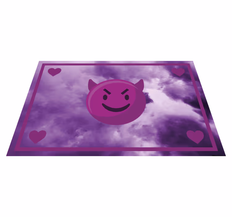Covor de vinil Adolescenți emoji cu diavol zâmbitor - TenStickers