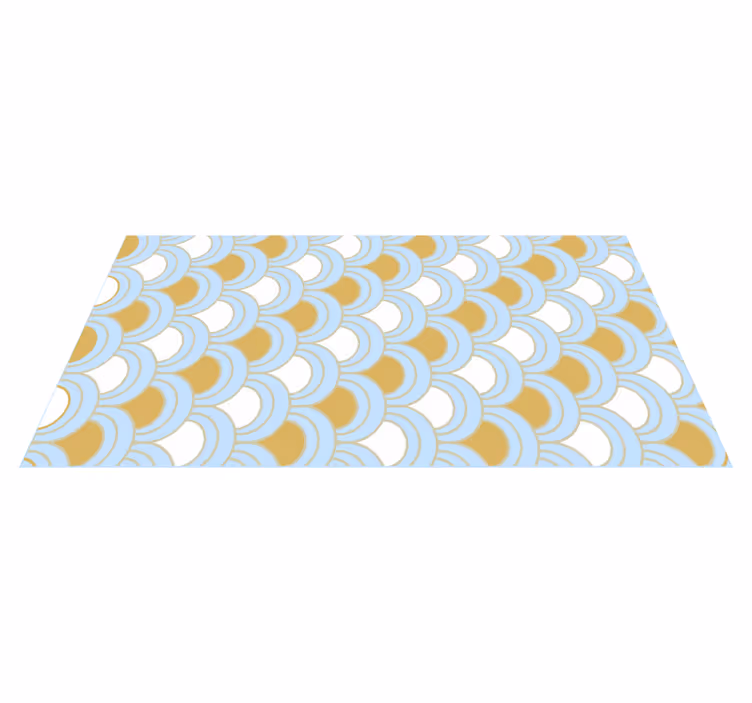 Covor de vinil geometric model curbat albastru - TenStickers