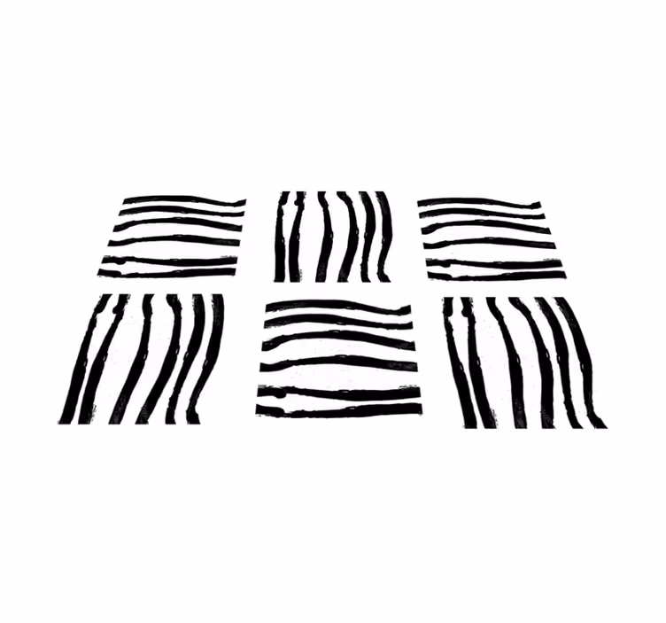 Covoare geometrice cu dungi albe și negre - TenStickers