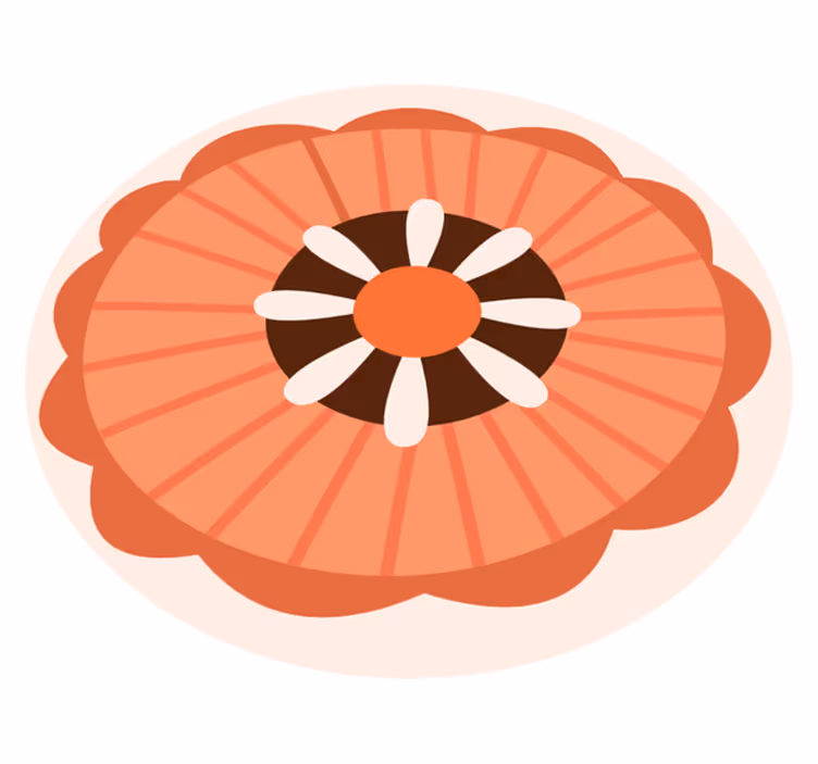 Covor vinil flori și plante element circular floral - TenStickers