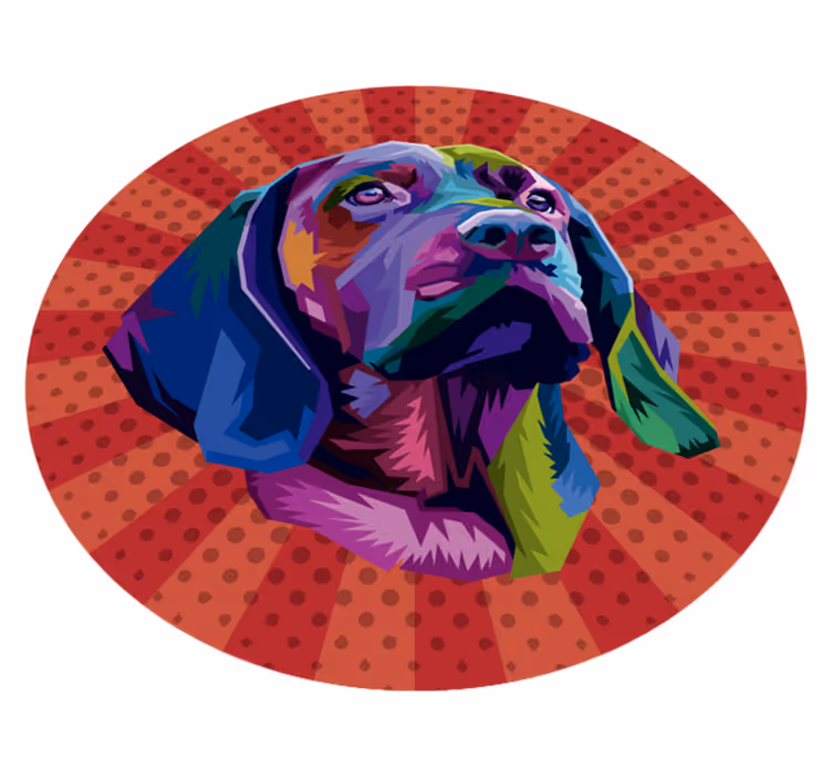 Covor vinil animal portret de câine colorat - TenStickers