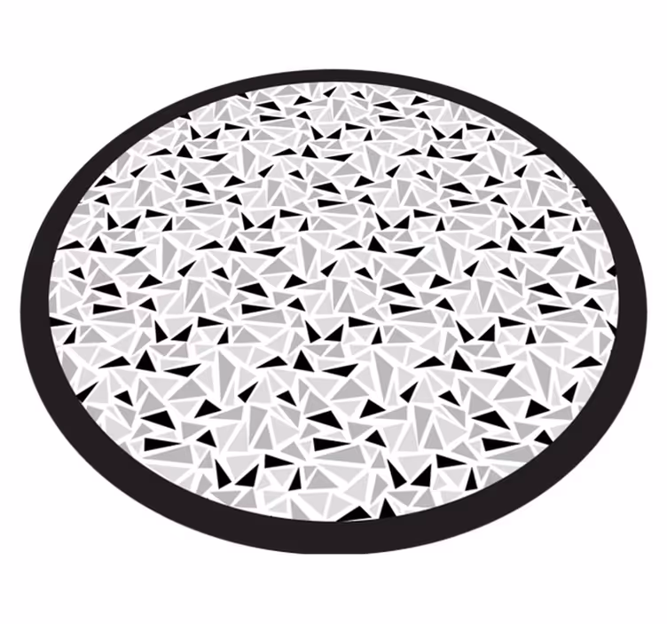 Covor de vinil geometric triunghiuri negre și gri - TenStickers