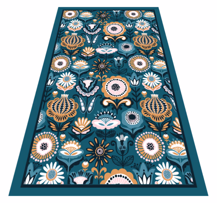 Covor vinil dormitor modele florale de frunze - TenStickers