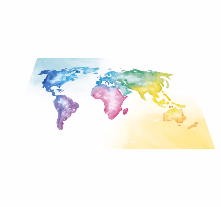 Covor de vinil harta lumii hartă globală vibrantă - TenStickers