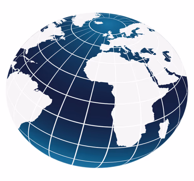 Covor de vinil harta lumii design global albastru - TenStickers