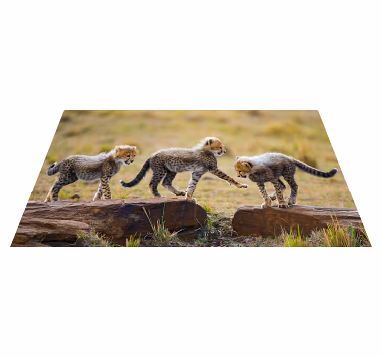 Covor de pui de ghepard drăguț cu animale - TenStickers