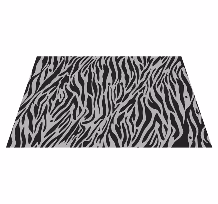 Covor gri din vinil cu imprimeu animal zebra - TenStickers