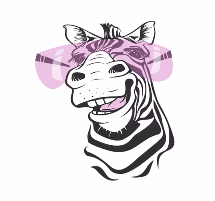 Covor vinil animal față de zebră zâmbitoare - TenStickers