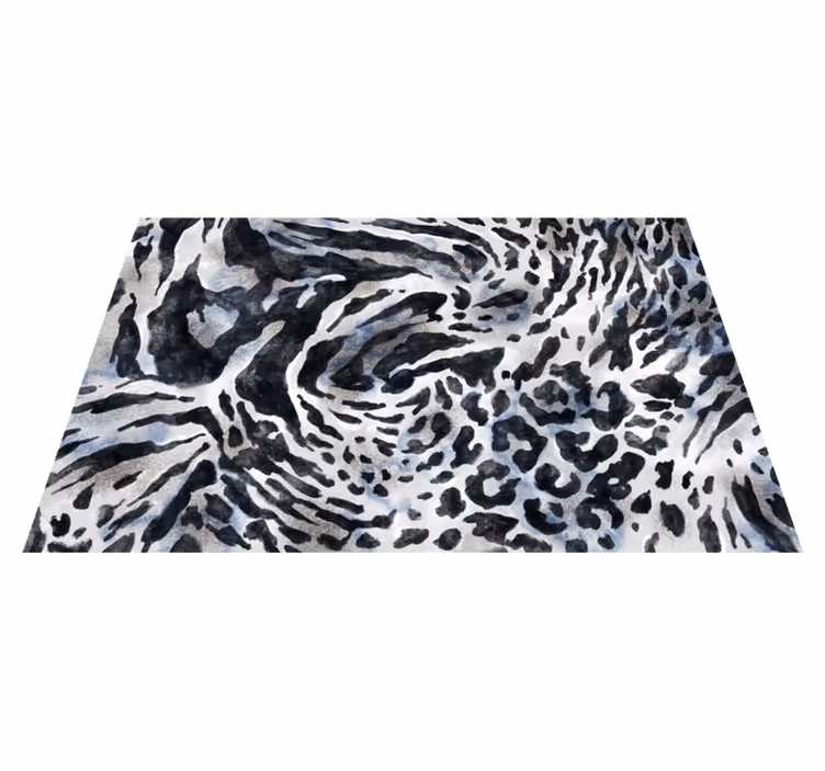Covor gri zebra acuarelă imprimeu animal vinil - TenStickers