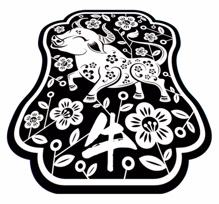 Covor vinil animal taur floral elegant - TenStickers
