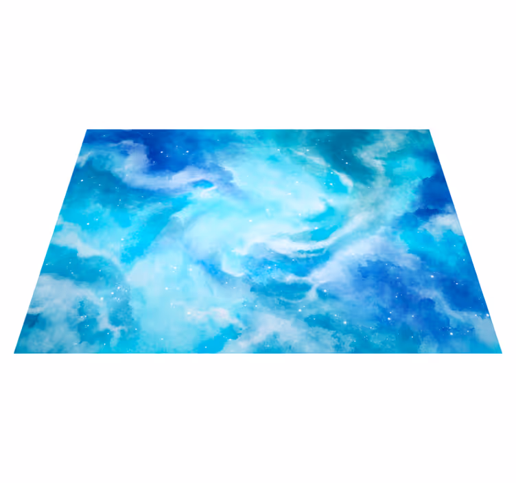 Covor albastru aquarelle modern din vinil - TenStickers