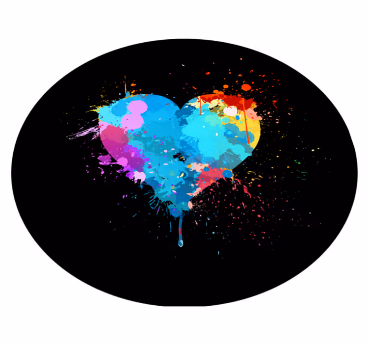 Covor de vinil Adolescenți stropi de inimă colorati - TenStickers