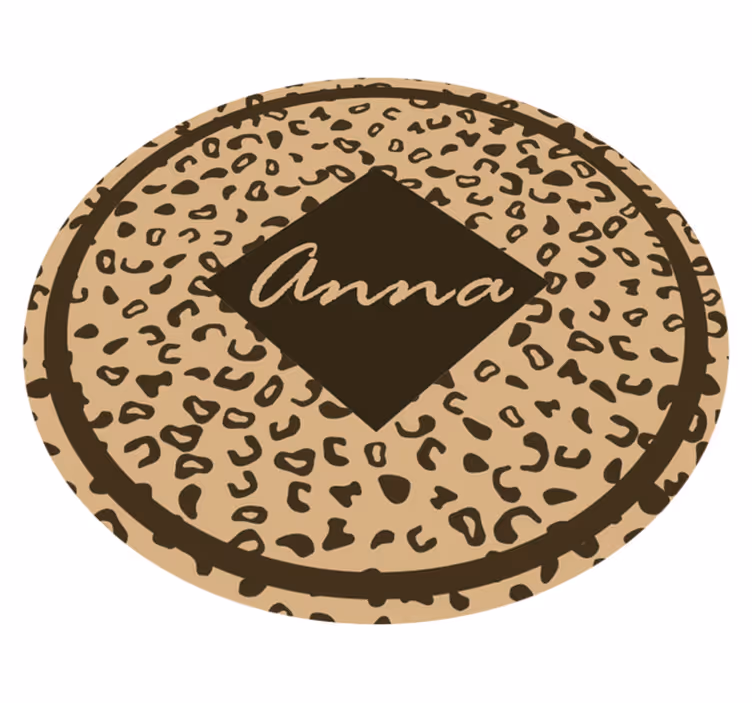 Covor vinil dormitor nume cu imprimeu de leopard - TenStickers