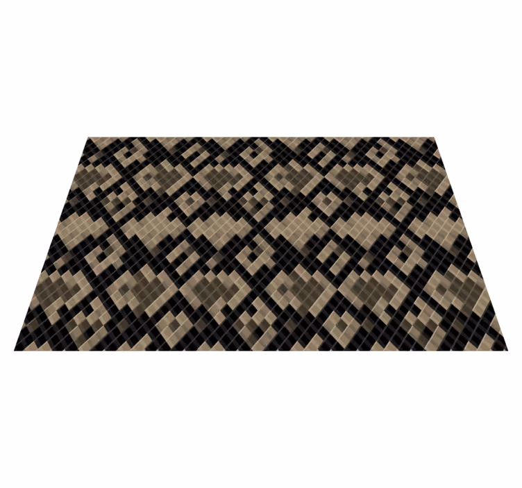 Covor de vinil mozaic model geometric negru - TenStickers