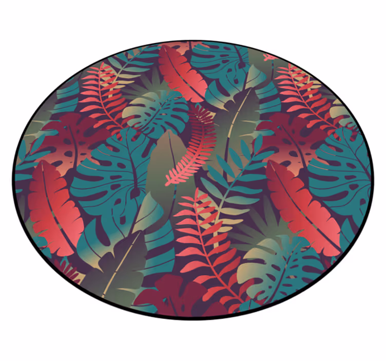 Covor din vinil cu dormitor exotic cu flori circulare - TenStickers