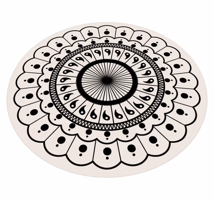 Covor circular boho mandala pentru dormitor - TenStickers
