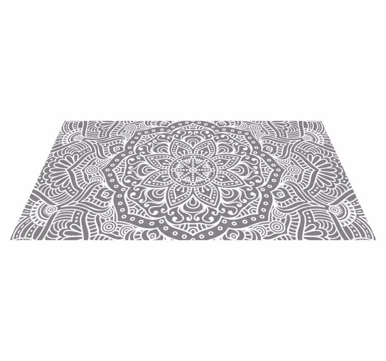 Covor vinil mandala model gri ornamentat - TenStickers