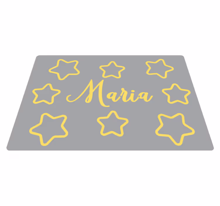 Alții covor de vinil nume galben înstelat - TenStickers